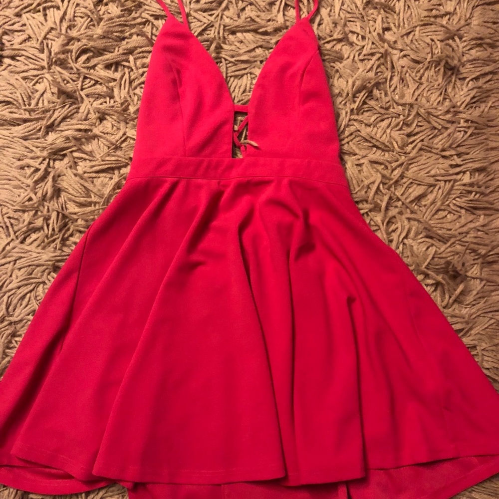 Plunge Fit & Flare Dress